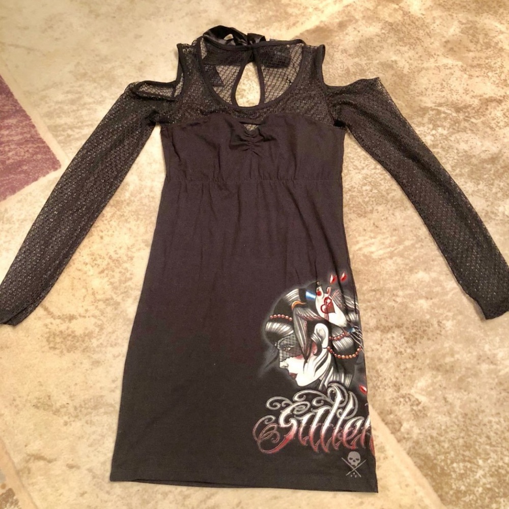 women sexy sullen angels tunic dress medium nwot